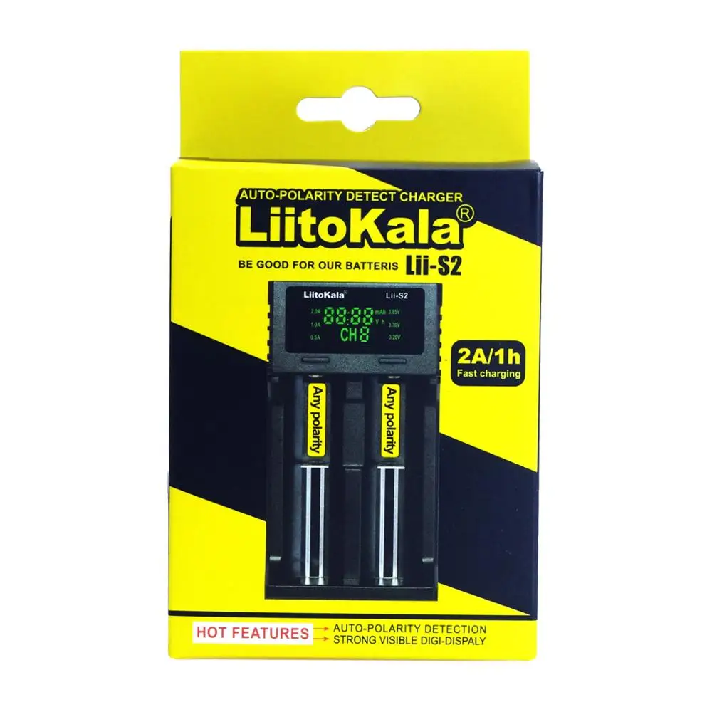 

Liitokala Lii-S2 LCD 3.7v 18650 18350 18500 16340 21700 20700B 20700 10440 14500 26650 1.2v AA AAA NiMH lithium battery charger