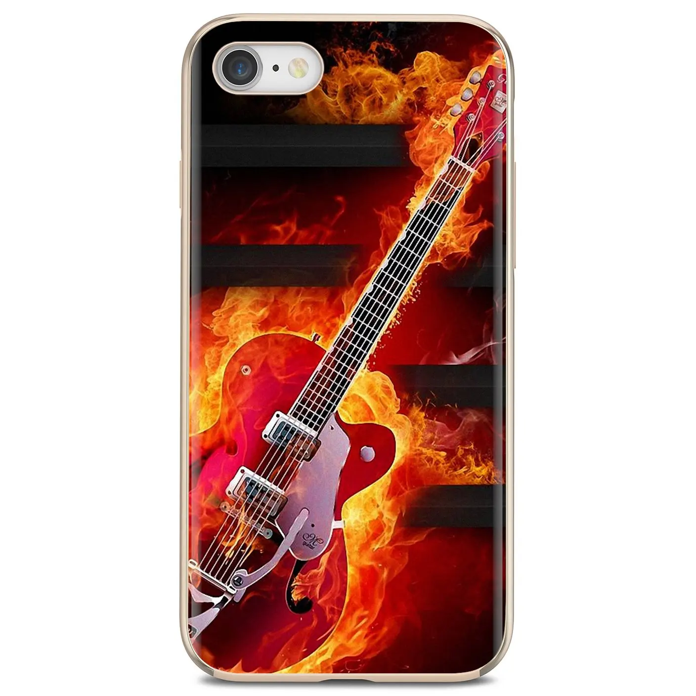 Мягкий Тонкий силиконовый чехол из ТПУ с рисунком Водяной и огненной гитары для