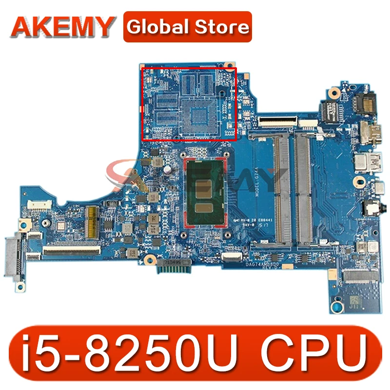 

Для струйного принтера HP Pavilion 15-CC материнская плата портативного компьютера с SR3LA i5-8250u Процессор 935890-601 935890-001 аккумулятор большой емкости ...