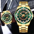 Мужские кварцевые часы с хронографом и датой, из нержавеющей стали