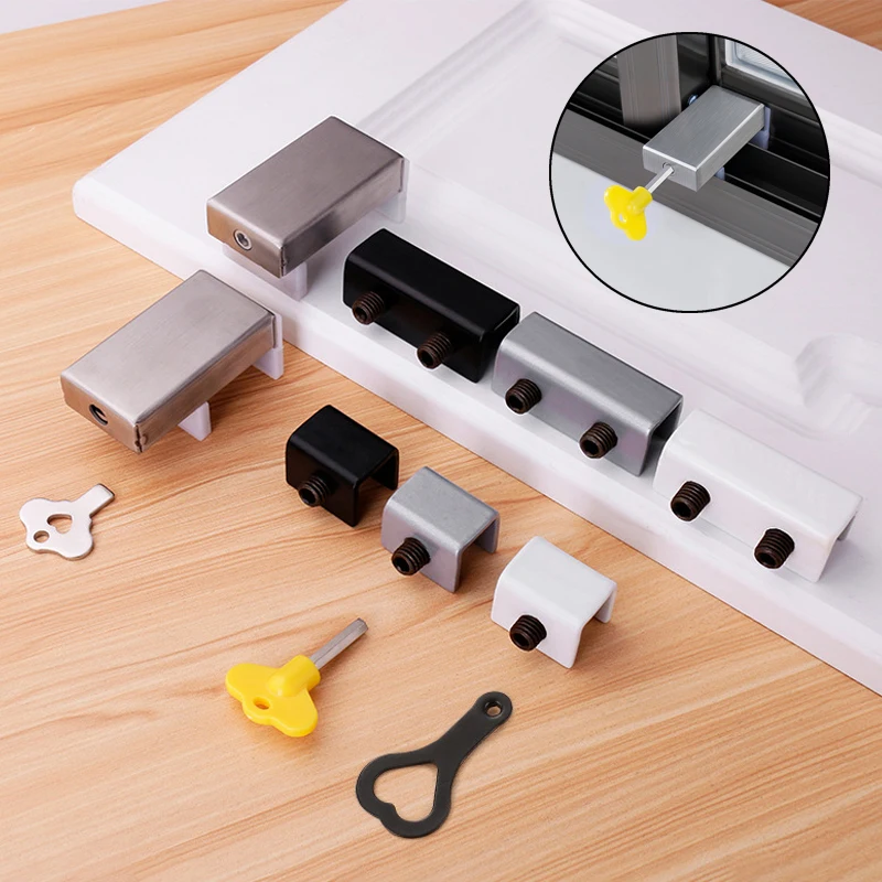 

Durable Safe Door Window Lock Anti-Theft Stopper Punch-free Cabinet Locks Practice Child Protection Sliding Sash Hardware Tool