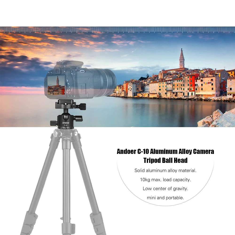 Штатив Andoer для фотоаппарата из алюминиевого сплава с шаровой головкой Canon Nikon Sony