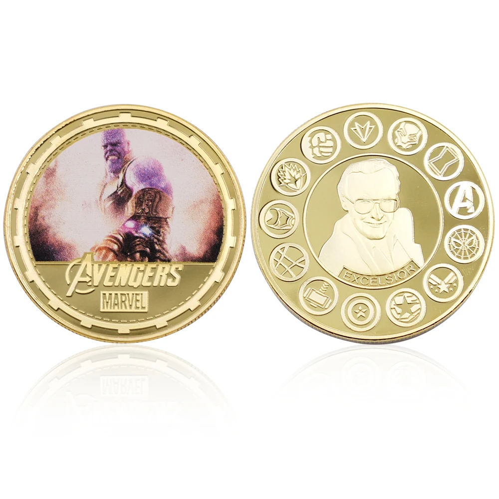 Coins Collectibles 24K Gold Plated Metal Coin Avengers Super Hero Thanos Challenge Art Ornament for New Year Gifts | Дом и сад