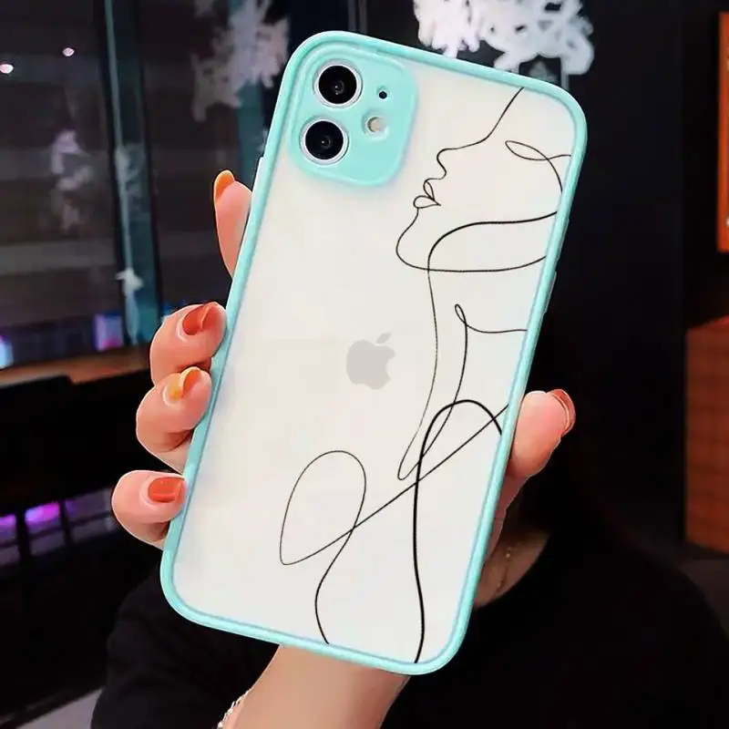 

Art Retro Abstract Geometry Phone Case Matte Transparent for iPhone 7 8 11 12 s mini pro X XS XR MAX Plus cover funda