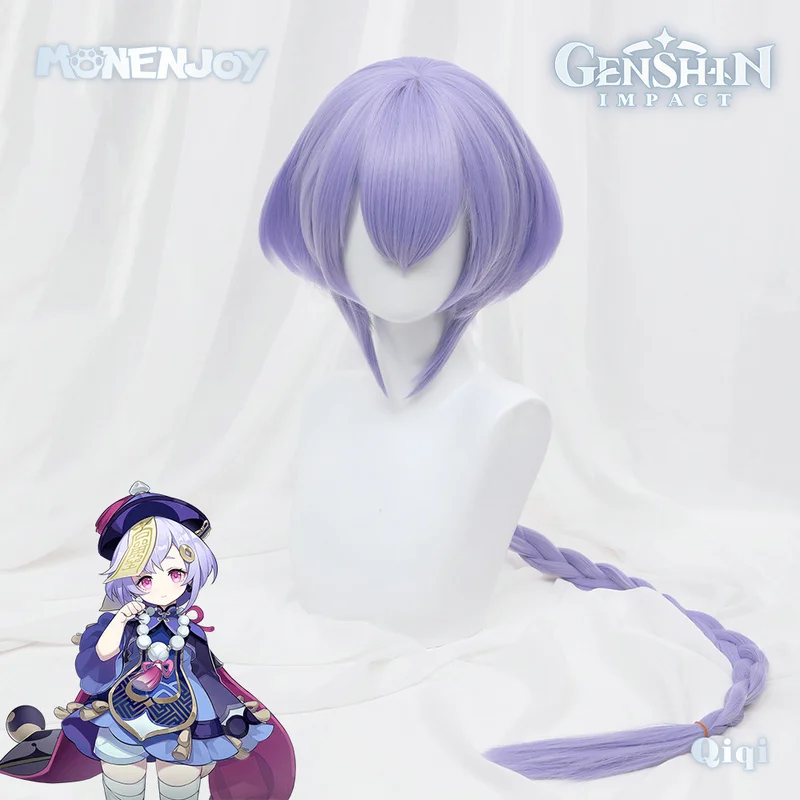 

Monenjoy Genshin Impact Qiqi Cosplay Wig Violet Long Cos Hair