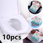 10 шт.упак. портативное сиденье для унитаза, одноразовое водонепроницаемое сиденье для унитаза, гигиеническая безопасность, товары для путешествий и кемпинга