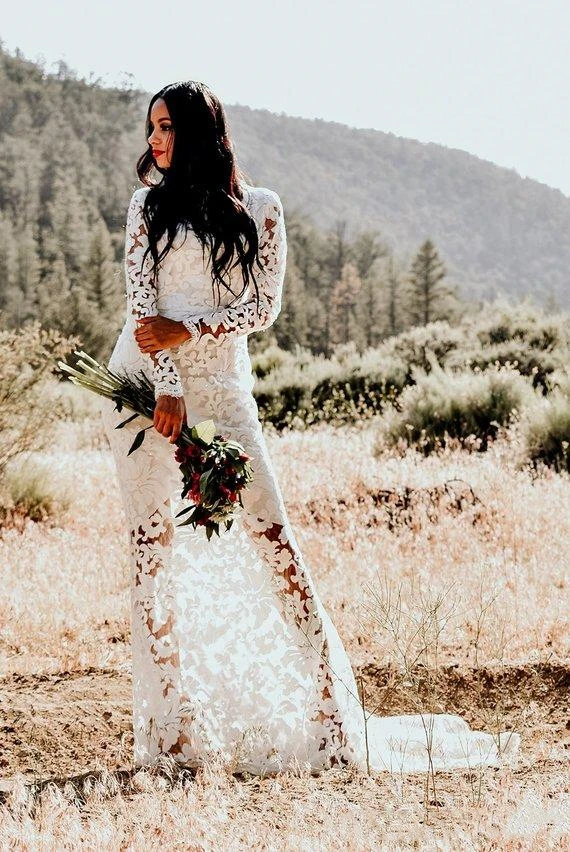 Шикарная Русалка кружевное женское платье 2020 сексуальное иллюзионное с длинным