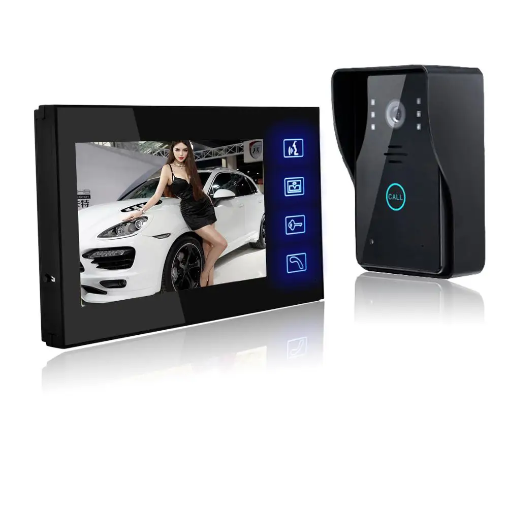 7-дюймовый проводной видеодомофон с ЖК-дисплеем камера ночного видения 1000TVL