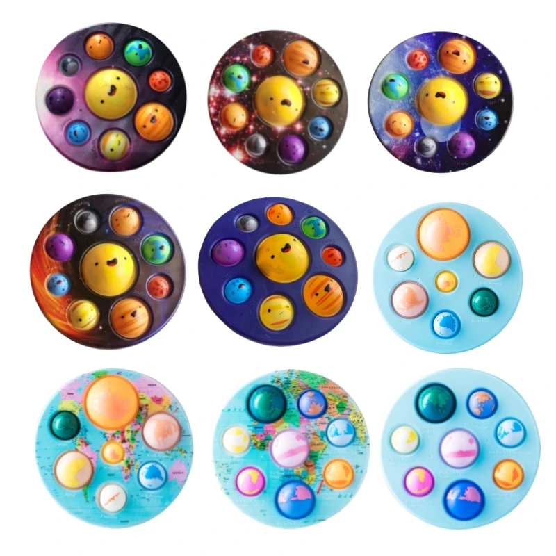 

Eight Planets Kids Fidget Toys Pops Its Simple Dimple Anti Stress Toy Anti-anxiety Reliver Stress Toys Popite Brinquedos