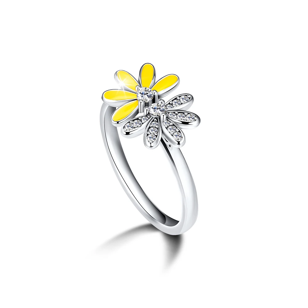 

Женское кольцо на палец CKK с цветком из стерлингового серебра 925 пробы, ослепительные полуромашки, свадебные кольца для женщин, модные ювели...