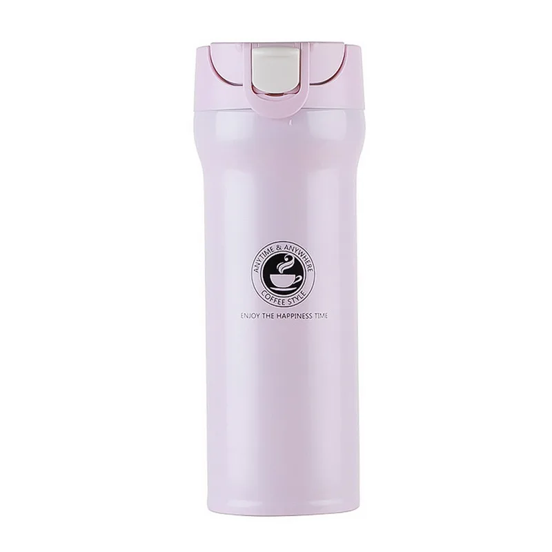 pink purple Urijk 400/500 мл вакуумные термосы для автомобиля кофейные кружки двухслойные из нержавеющей стали Портативный стакан Термос Чашка термическая чашка - Цвет: pink purple