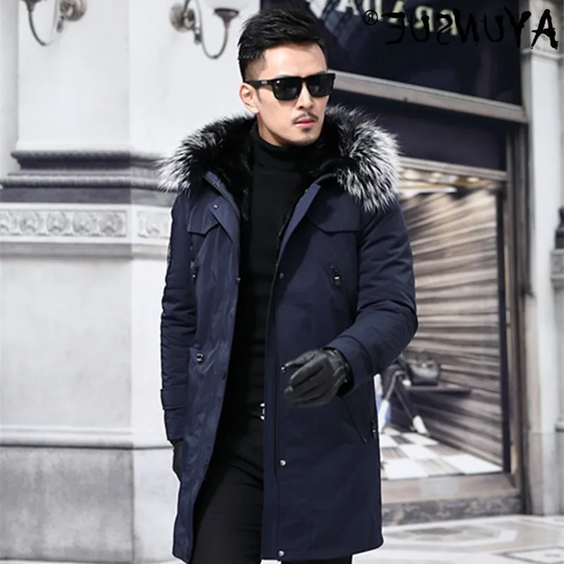 

Royal 2021 fur coat fur coat winter jacket mink raccoon luxury men