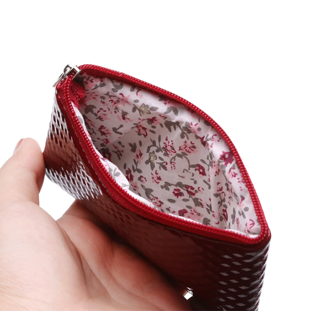 1 шт. женский кожаный кошелек на молнии милый держатель для кредитных карт