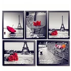 Набор для рисования квадратными стразами, вышивка с изображением Парижской розы, набор для самостоятельной сборки стразы, незаконченная Бриллиантовая картина