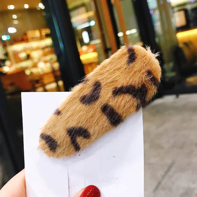 Винтаж с леопардовым принтом плюшевая повязка для волос клип Для женщин резинка