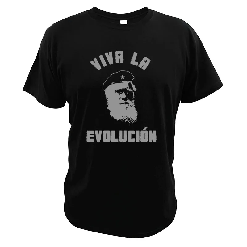 

Funny Viva-La Evolucion T-Shirt Charles-Darwin Evolution Funny Parody Vintage Biologist Geek Funky T Shirt