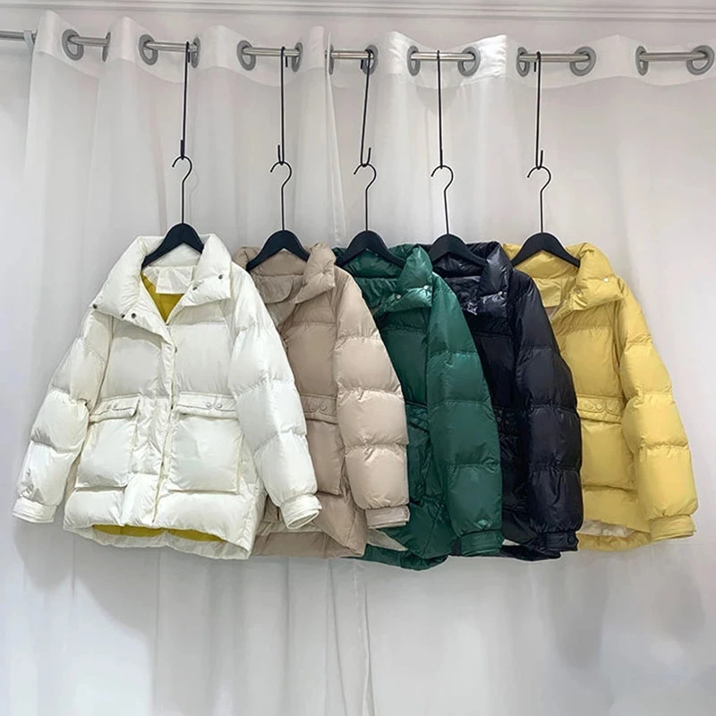 

Down Jackets White Duck Down Jackets 2021 New Women Thick Winter Warm Stand-up Collar Coats Parka Female Fashion Parkas Outwear