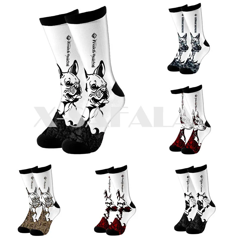 

Animal Dog Tattoos 3D Fashion Long Socks Cycling Casual Novelty High Socks Men Women Cotton Funny Colorful Leg Calf Cotton-6