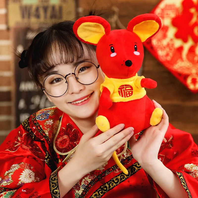 30 см Крыса плюшевая игрушка 2020 Новогодняя мышь крыса год талисман мягкие куклы