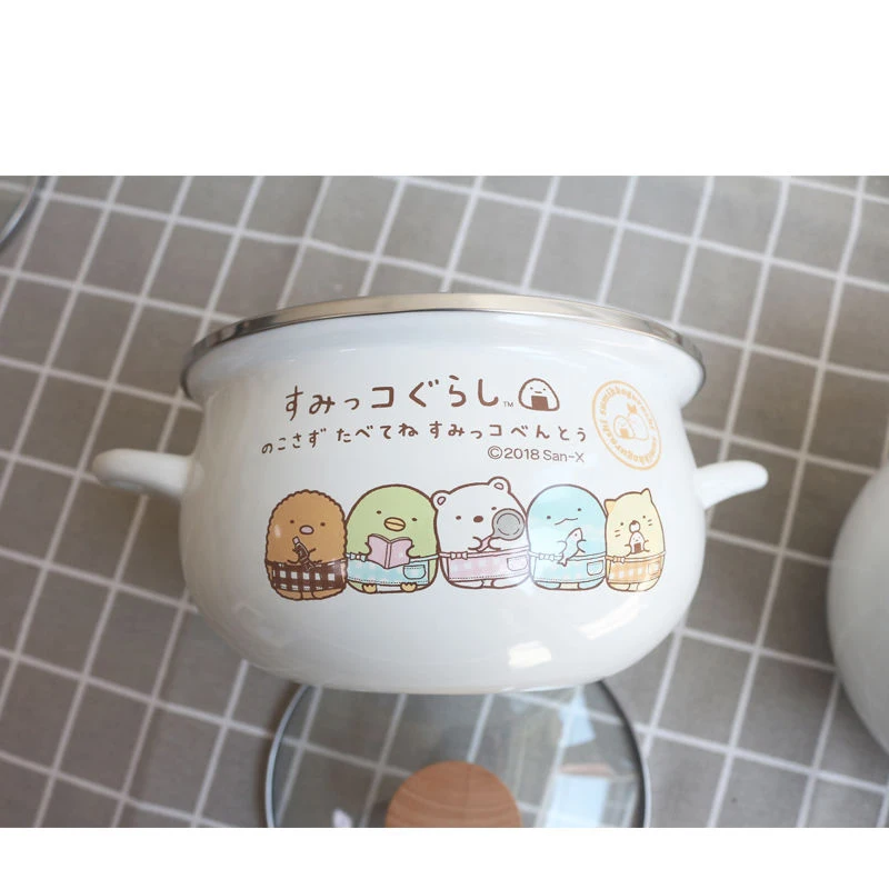 Soup Pot Enamel 16cm Small 1.5L Thick Hot Instant Noodle Cookware Set Ollas De Cocina Kitchen | Дом и сад