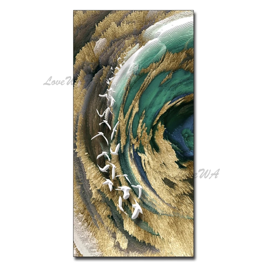 

Heavy Textured Gold Foil New Abstract 100% Hand Painted Abstract Oil Painting Unframed Canvas Wall Art Home Decoration Artwork