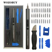 WOZOBUY Portable Cordless Mini Electric Screwdriver with Precision Bits Handy Repair Tool for Phone Watch Camera Laptop