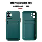 Матовый чехол для телефона с отделением для карт для iPhone 11 Pro 12 Pro Max XS Max X XR 7 8 Plus 12Mini, противоударный мягкий силиконовый чехол-накладка с держателем