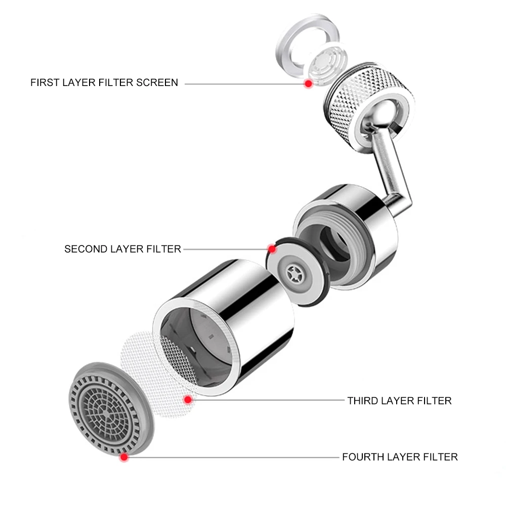 

HOOMIN Faucet Aerator Kitchen Faucet Nozzle Universal Tap Filter Water Bubbler Splash Faucet Spray Head 720 Degree Rotating
