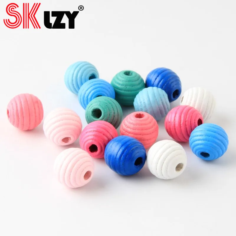 Натуральные круглые бусины из дерева с резьбой диаметром 14/20 мм для