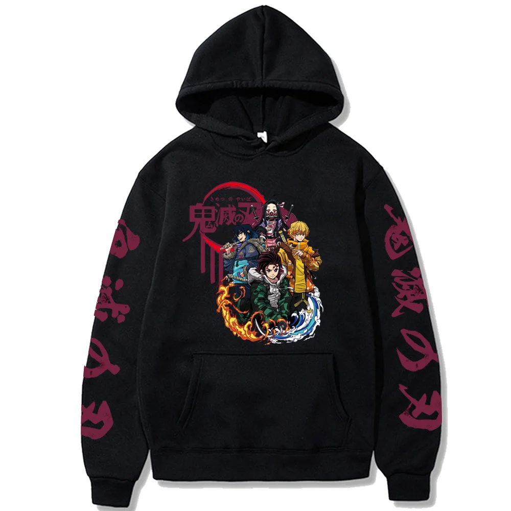 

Hot Anime Demon Slayer Cosplay Hoodies Sweatshirt Unisex Harajuku Kimetsu No Yaiba Loog Sleeve Hoodie