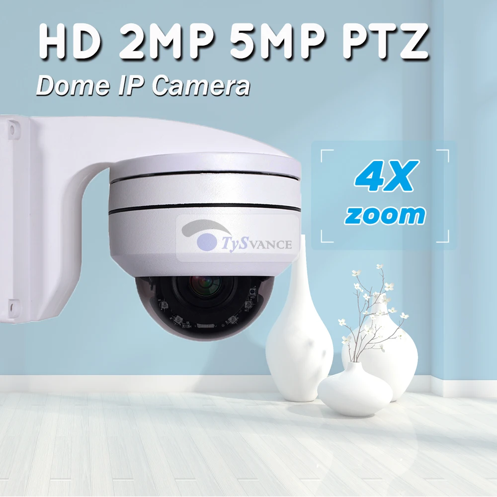 PoE HD 1080P 2MP 5MP ИК Крытый Мини CCTV безопасности PTZ купольная камера 2.0MP 4X оптический зум H.265 Onvif домашнее наблюдение IP камера