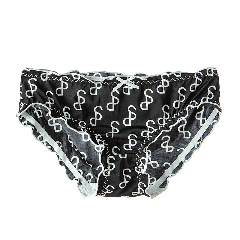 

Ice Silk Mid-waist Girls Panties with Letter Print Fungus Women's Seamless Briefs Sexy Underwear Women Sexy Clothes for Women