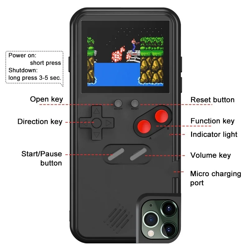 Цветной экран 3D чехол для телефона Gameboy iPhone XS 11 Pro MAX XR X SE 2020 8 7 6 S Plus чехлы с 36