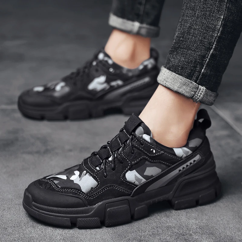 

Casual Male Shoe Men Black Casual Shoes 2020 Leather Mens Sneakers Zapatillas Informales Hombre Fashion Man Hot For