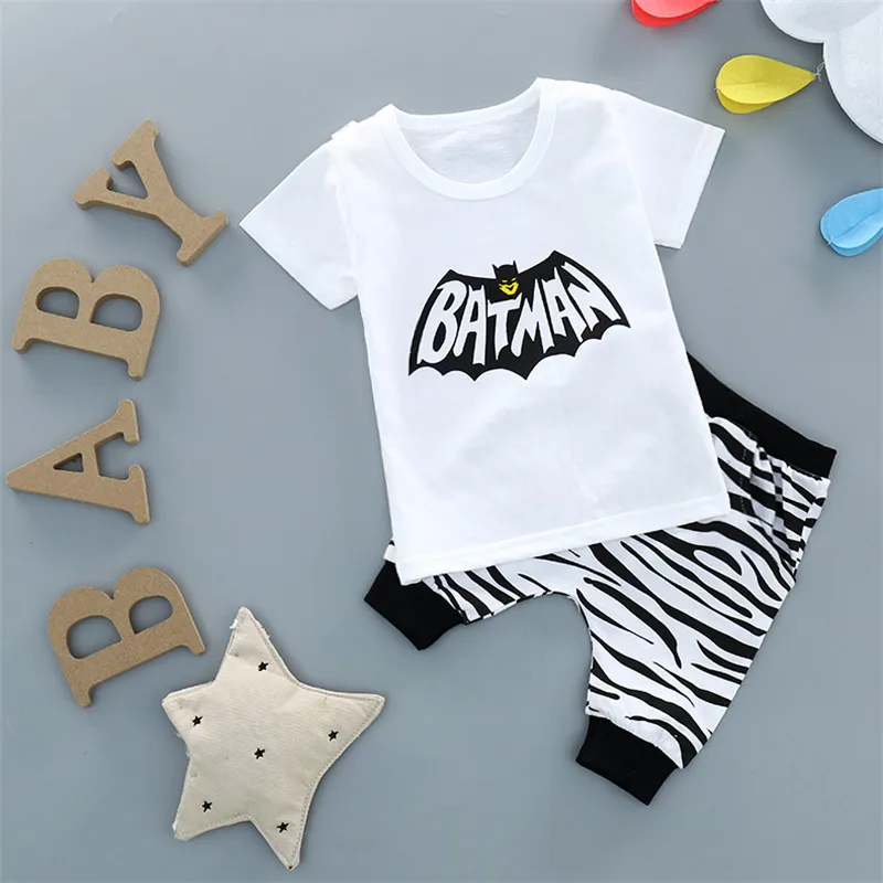 Детский хлопковый костюм Zi Ning летняя одежда с коротким рукавом для мальчиков и