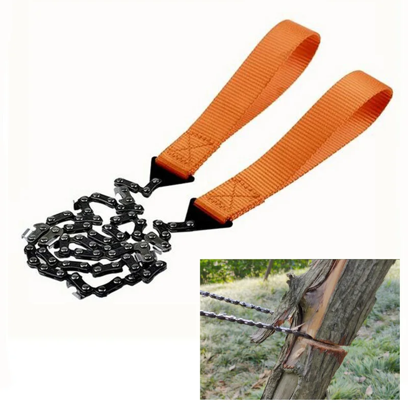 

Portable Survival 11Tooth Chain Saw Chainsaws Emergency Camping Hiking Hand Wood Cutting Tool Pouch Outdoor Pocket Chain Saw