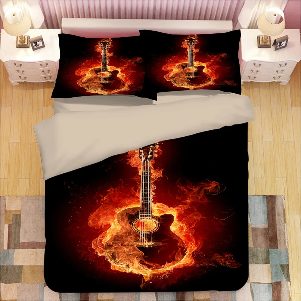 3D guitar Printed bedding set duvet cover Twin Queen King comforter bedding sets bed linen (NO sheet)