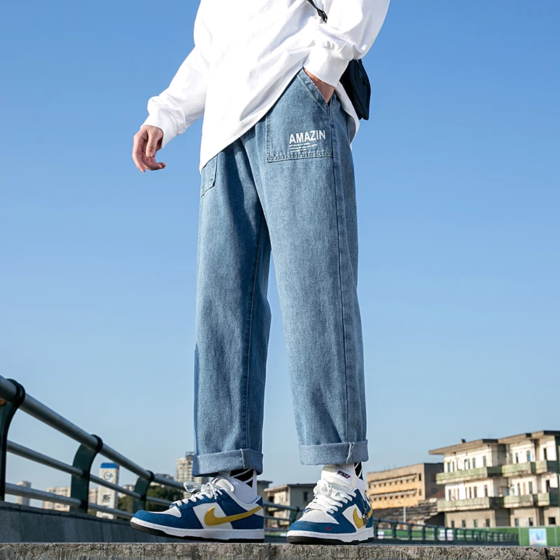 

Casual Cool 2021 Men's pants Trousers baggy Jeans for men Stretch Slim Denim Jean man