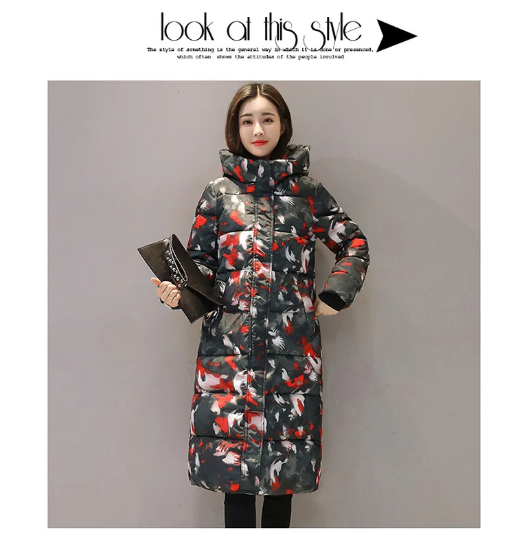 Hooded Colorful Winter Down Coat Jacket Long Warm Women Casaco Feminino Abrigos Mujer Invierno Parkas Outwear Coats Ru50