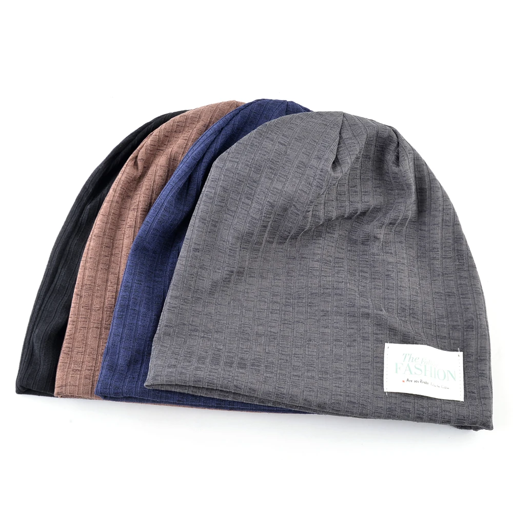 Трикотажные полосатые зимние шапки для мужчин однотонные Цвет модные хип хоп
