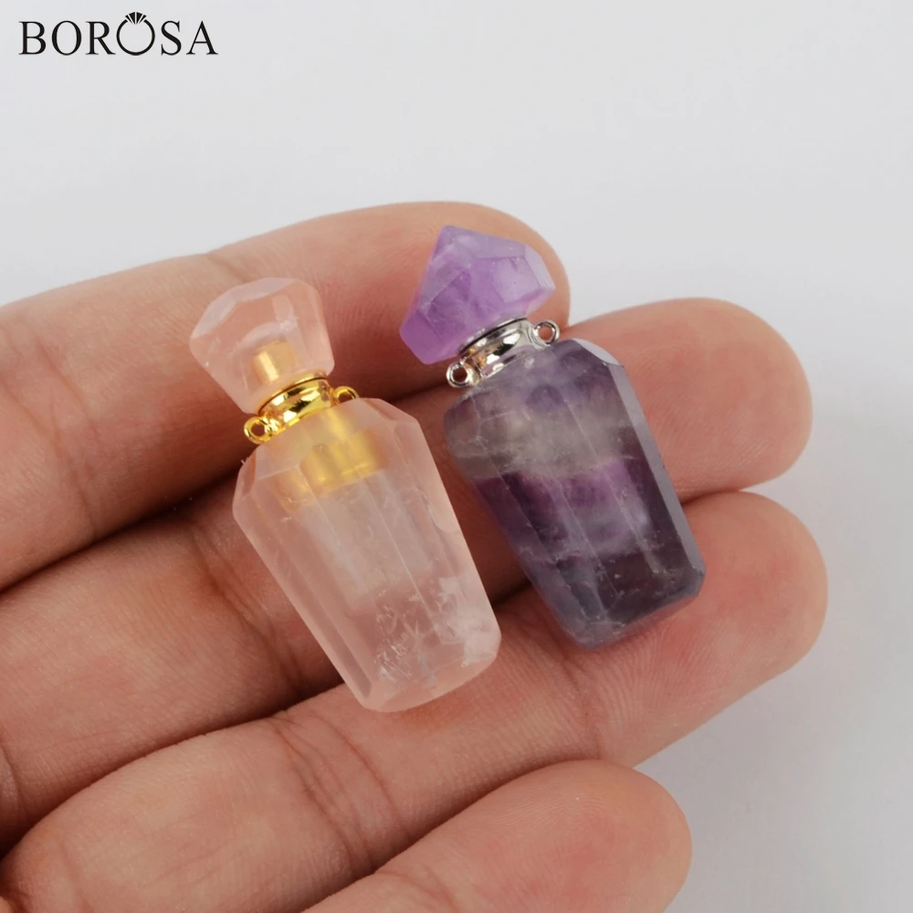 BOROSA Золотой/Серебряный цвет натуральный камень Соединительный Радужный флюорит