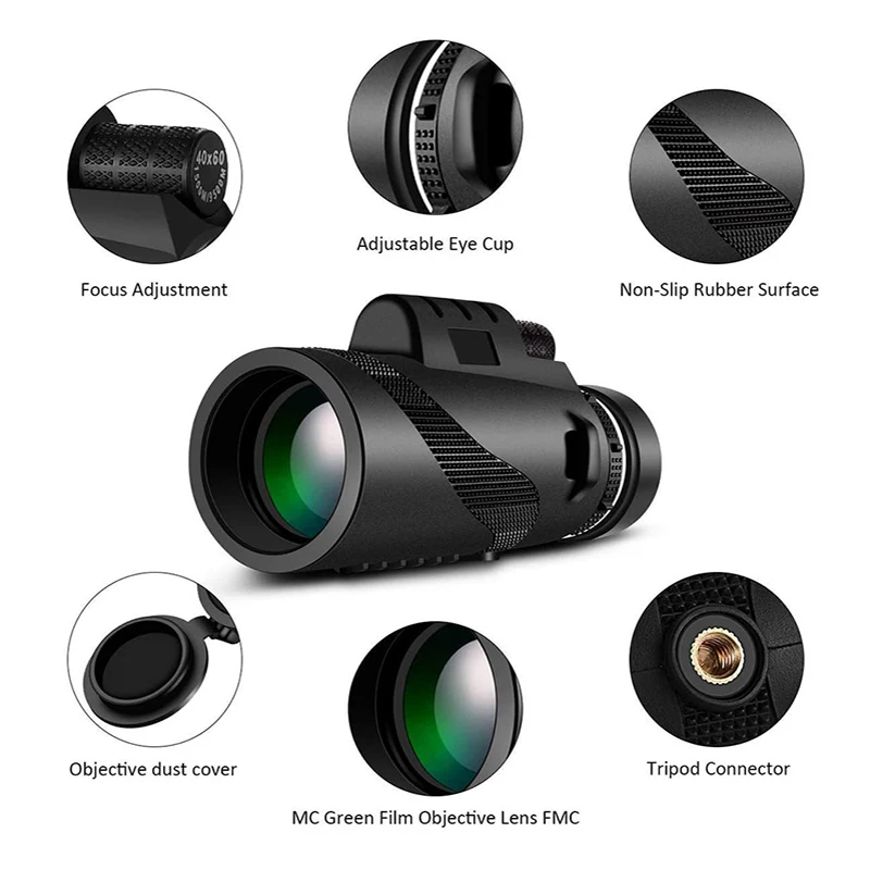 

Monocular 40x60 Powerful Monocular Waterproof High Quality Zoom Large Handheld Monocular Night Vision Military HD Professional