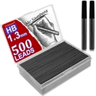500 шт.корт. 1,3 мм HB механический карандаш с заправкой, механические карандаши HB, карандаш с автоматическим заправкой сердечника, Школьный черный