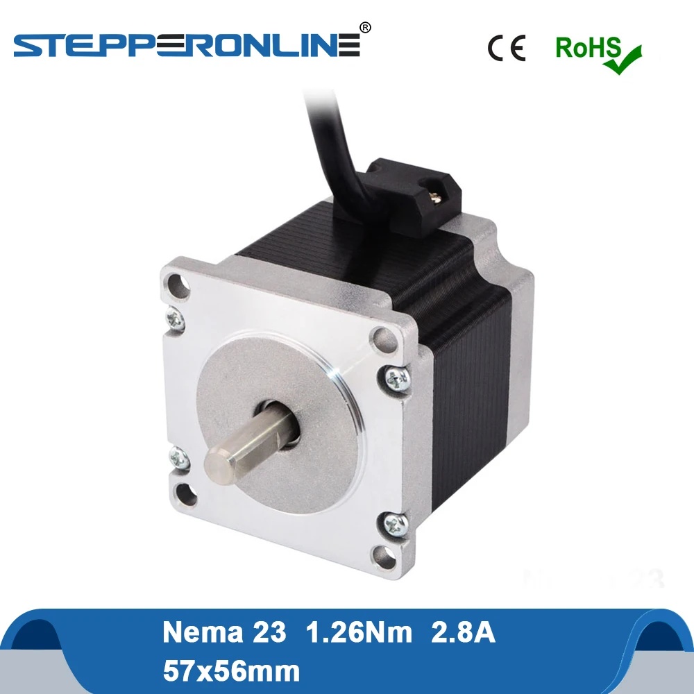 Nema23 шаговый двигатель двойной вал 1.26Nm(178.4oz.in) 56 мм(Национальная ассоциация владельцев электротехнических предприятий 23) шагового двигателя 2.8A 4-свинец 8 мм вал для ЧПУ лазер