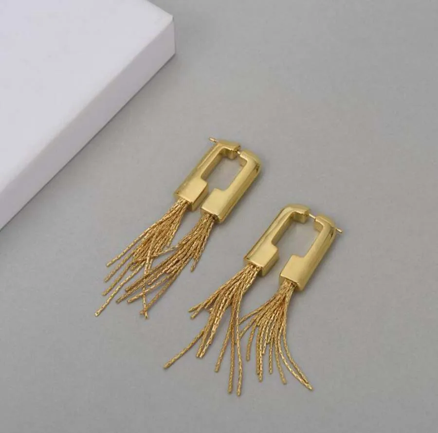 

Golden wheat ear tassel earrings blogger recommended metal gorgeous girls simple advanced eardrop