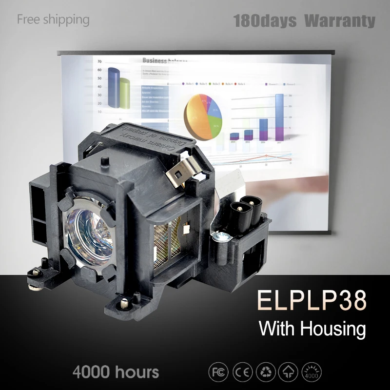 

Лампа ELPLP38 для проектора EPSON EMP-1700, EMP-1705, EMP-1707, 1710, 1715, 1717, EX100, PowerLite 1700c, 1705c, 1710c, 1715c