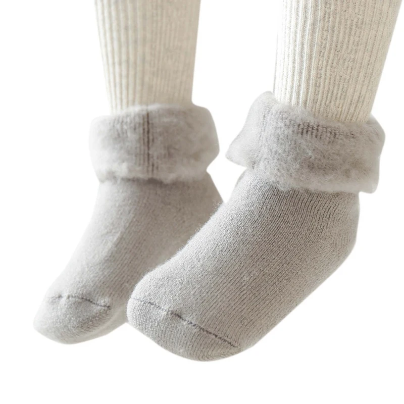 Носки для малышей однотонные мягкие носки с подошвой Нескользящие маленьких