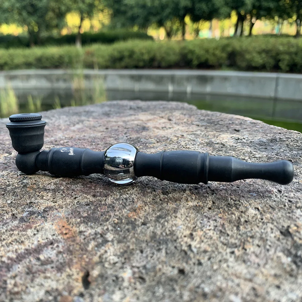 Аллюминиевая курительная трубка с драгоценным камнем HORNET 130 мм Съемные