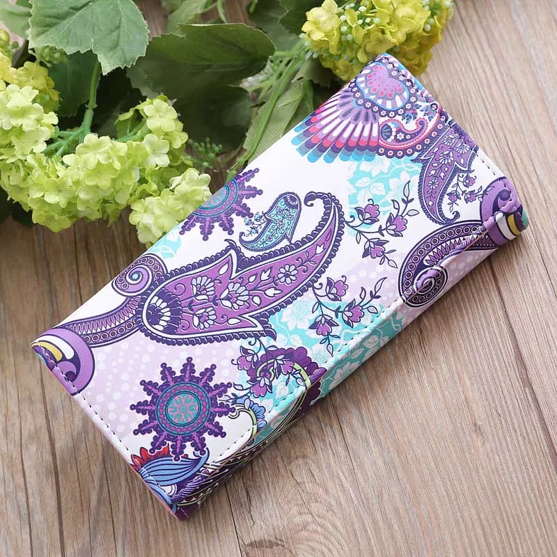 

Women PU Leather Long Purse Printing Card Holder Coin Bag Wallet Handbag New