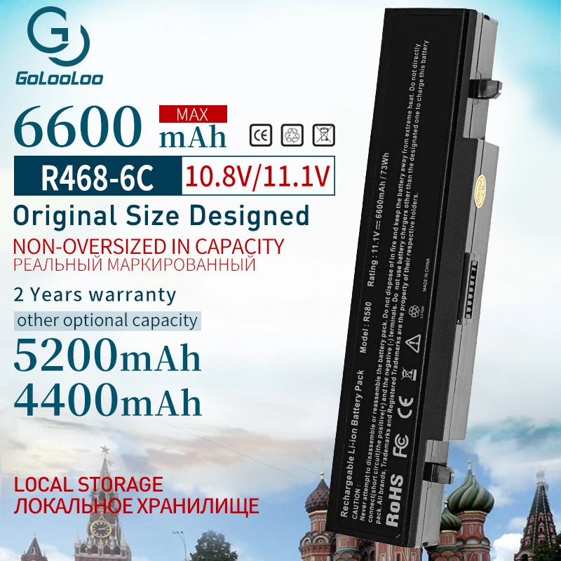 Golooloo 6CELL Новый аккумулятор для ноутбука Samsung AA-PB9NS6B PB9NC6B R580 R540 R519 R525 R430 R530 RV511 RV411 RV508